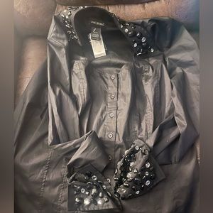 Lane Bryant Button Down Bejeweled Brand New Shirt